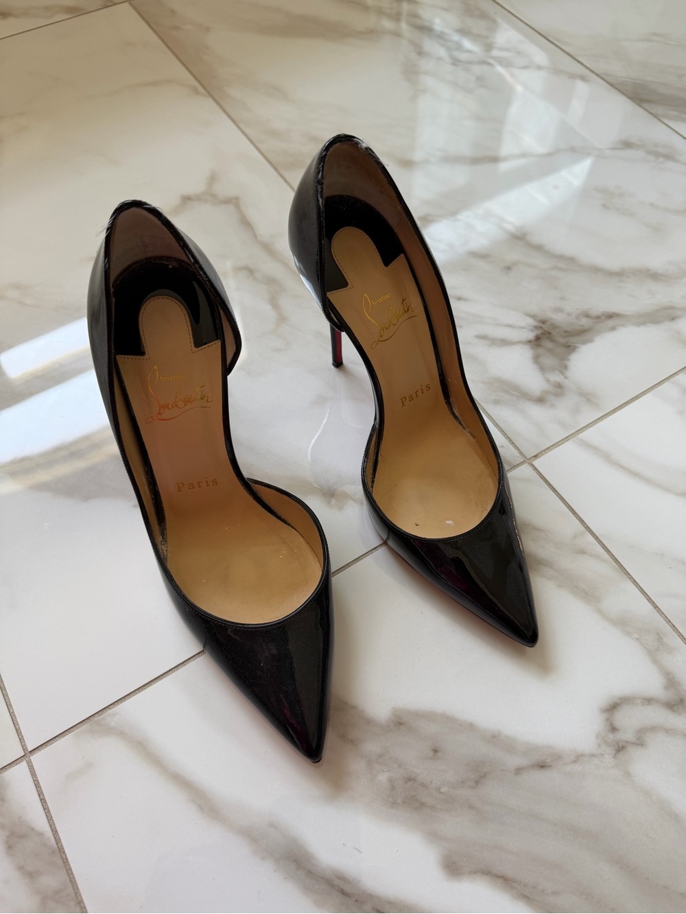 Christian Louboutin Black Patent Iriza heels